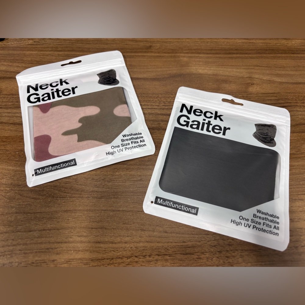 Breathable Neck Gaiter Set - Camouflage and Black